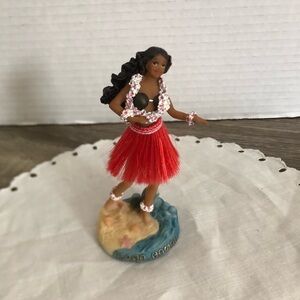 Vtg Hula Dancer with Red Skirt